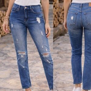 Metaphor Distressed Straight-Leg Jeans – Size 6